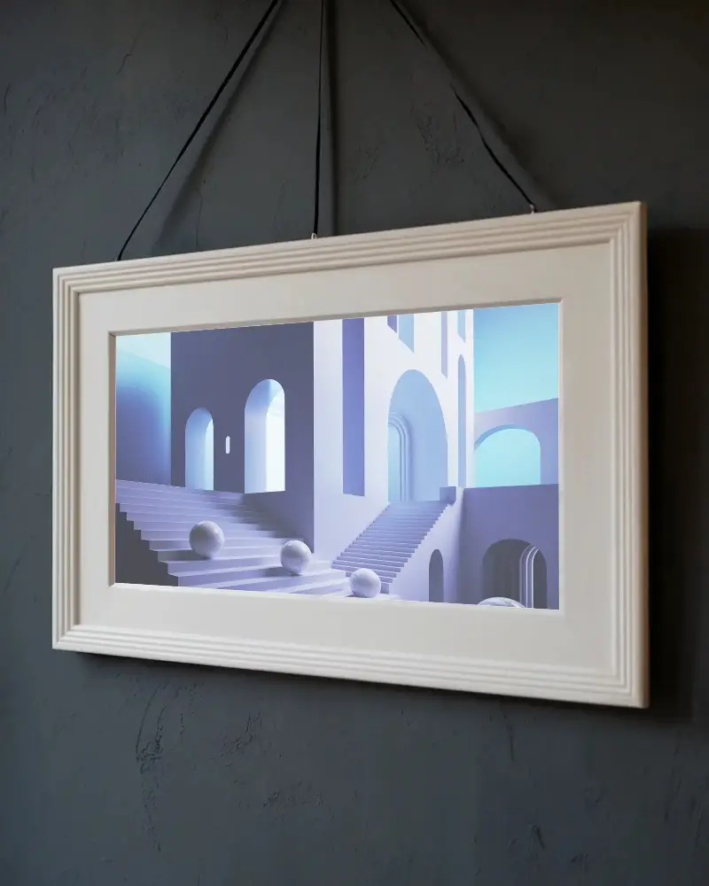 Rectangular Wall Hanging Frame Mockup For Photo Print Presentation Use