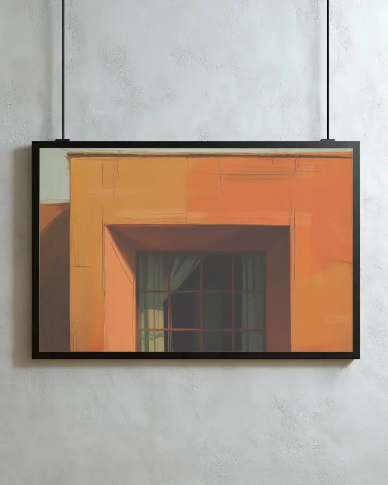 Stylish Horizontal Frame Mockup With Clean Texture Wall Backdrop For Art Showcase