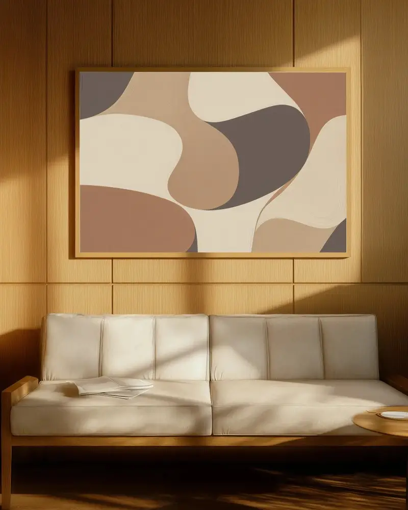 Modern Living Room Wall Frame Mockup For Home Decor And Custom Art Displays