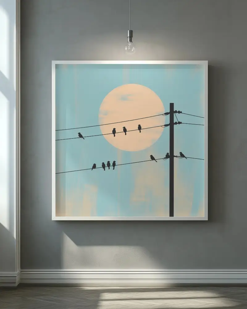 Modern Square Wall Frame Mockup With Soft Natural Light And Shadow For Design Display