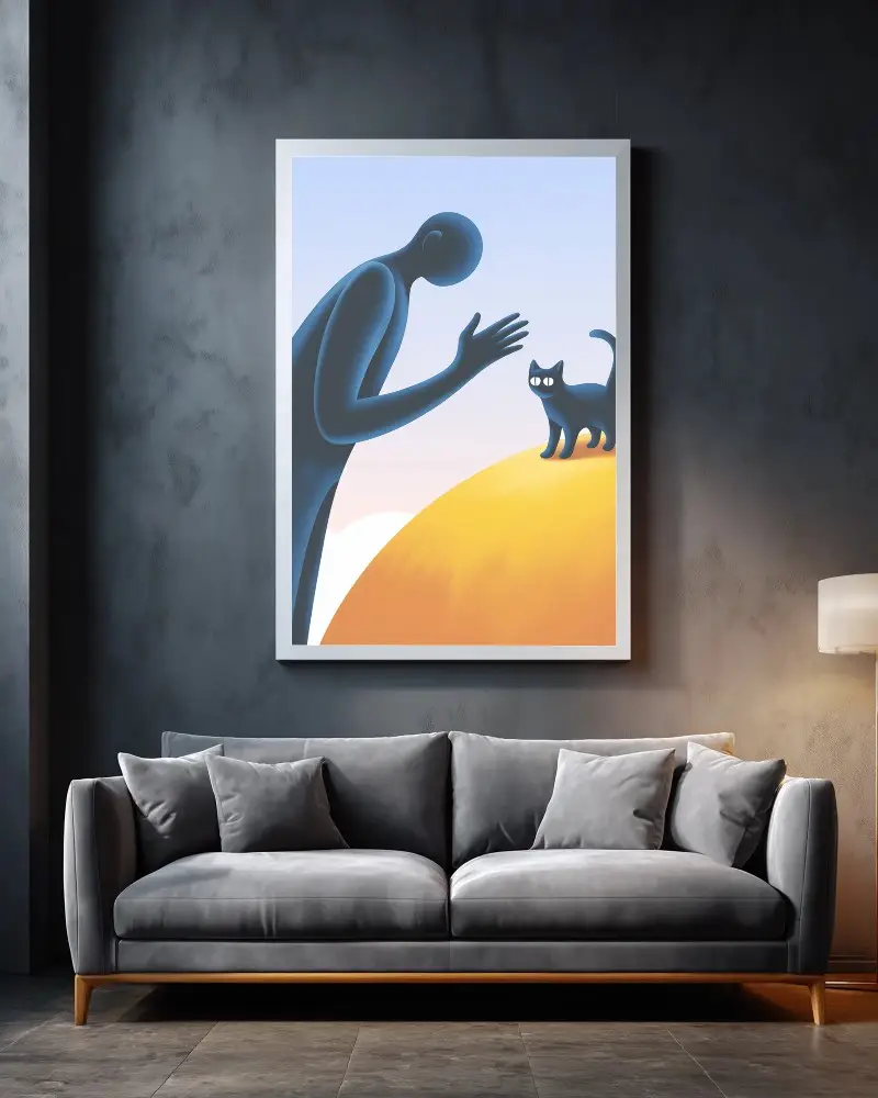 Stylish Interior Design Frame Mockup With Sofa Lamp And Dark Textured Wall