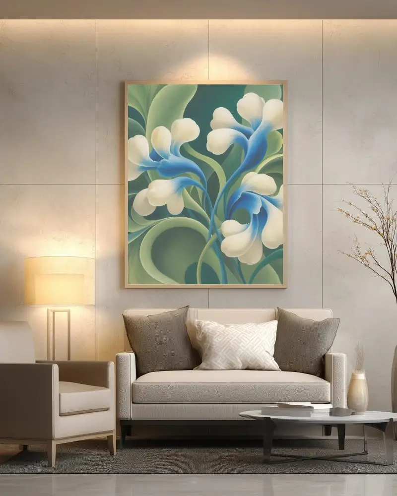 Modern Living Room Frame Mockup Cozy Sofa And Armchair Minimalist Wall Decor Idea