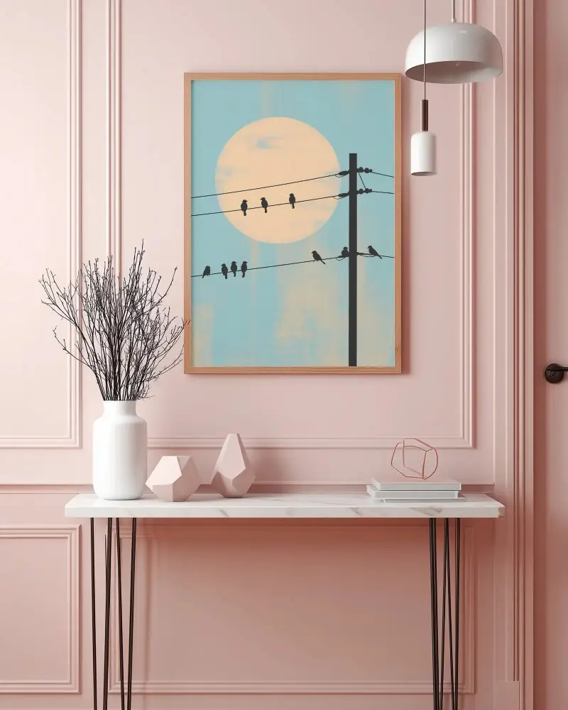 Minimalist Wall Frame Mockup On Elegant Textured Wall With Contemporary Home Decor Elements