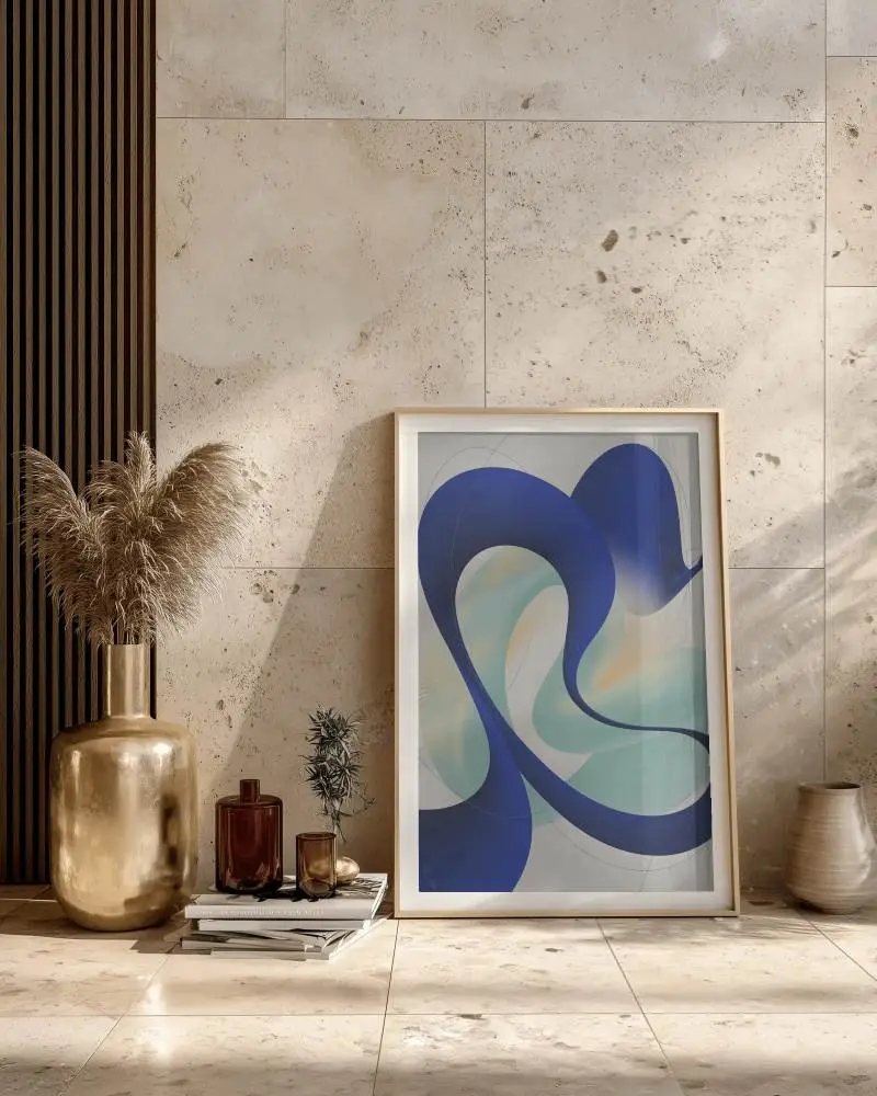 Modern Home Decor Minimalist Photo Frame Mockup With Natural Light Shadows