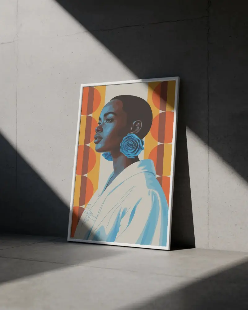 Modern Frame Mockup Leaning Against Textured Wall With Natural Light Beam Shadow