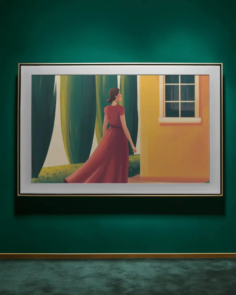 Realistic Large Frame Mockup Ideal For Art Exhibits And Creative Gallery Displays