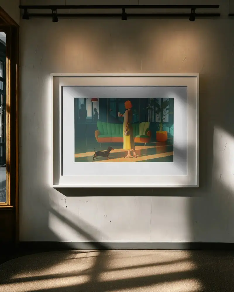 Natural Light Frame Mockup On Wall With Stylish Shadows Elegant Home Decor