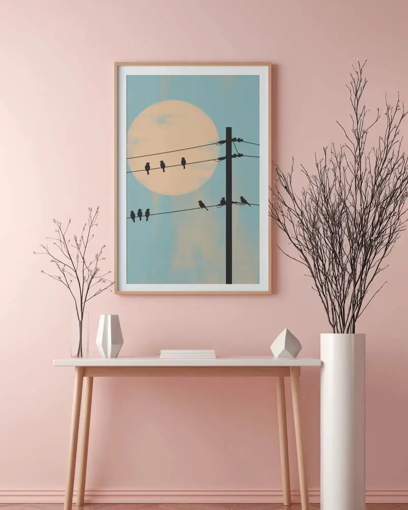 Premium Frame Mockup On Wall With Minimalist Furniture And Modern Home Styling