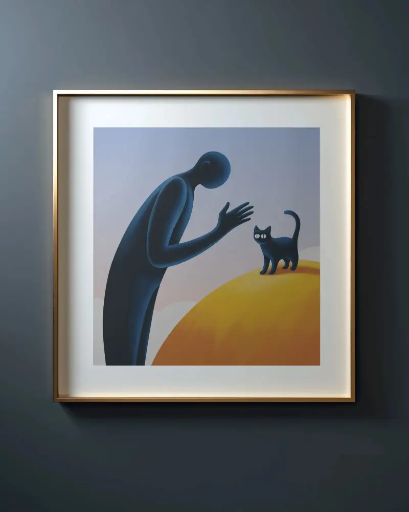 Modern Frame Mockup On Wall With Golden Border For Stylish Contemporary Interior