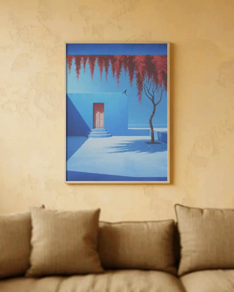 Modern Wall Frame Mockup For Living Room Decoration And Interior Design Presentation