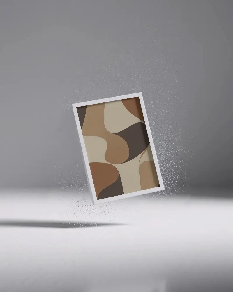 Floating Minimalist Photo Frame Mockup For Artwork Display And Digital Presentation