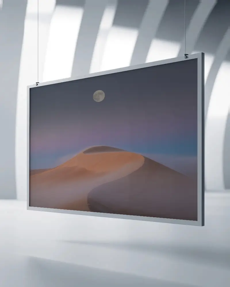 Hanging Rectangular Frame Mockup For Poster Display And Modern Advertising Designs