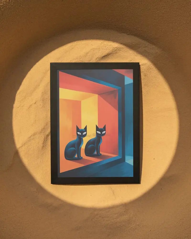 Realistic Photo Frame Mockup On Desert Theme Background Ideal For Poster Presentation