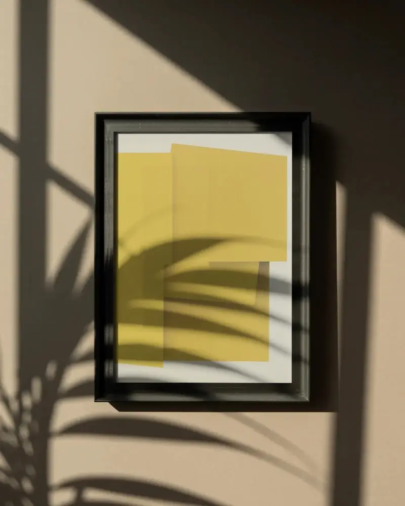 Contemporary Frame Mockup Showing Design Ideas With Subtle Light Shadow Play On Wall Background