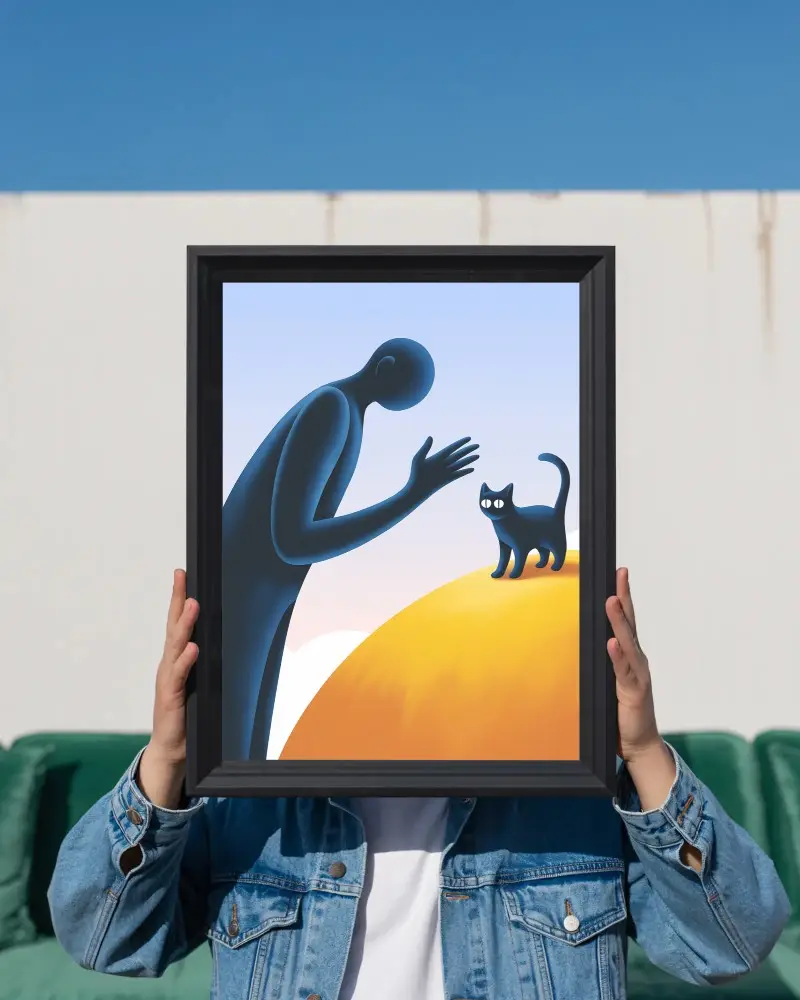 Modern Wall Frame Mockup For Artwork Display And Digital Design Presentation Gallery Style