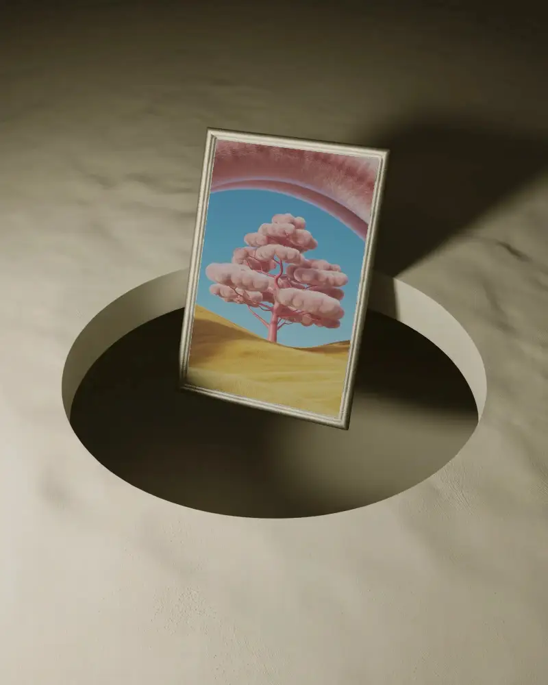 Modern Frame Mockup In Minimalist Setting For Creative Visual Presentation And Branding Display