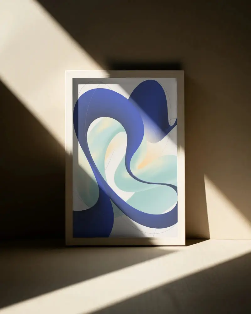 Minimalistic Frame Mockup With Natural Light And Shadows For Wall Decoration Display