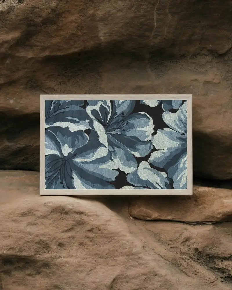 Minimalist Wooden Frame Mockup On Natural Rock Background For Art Display