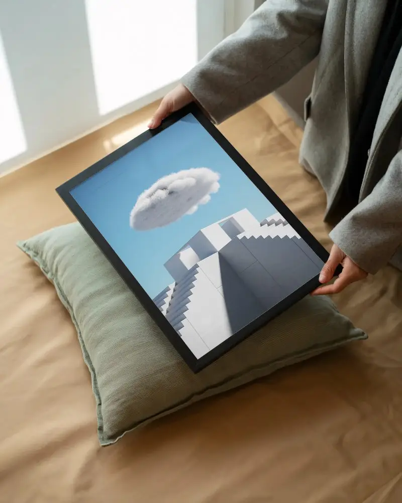 Modern Minimalist Frame Mockup For Art Display And Gallery Presentation Uses