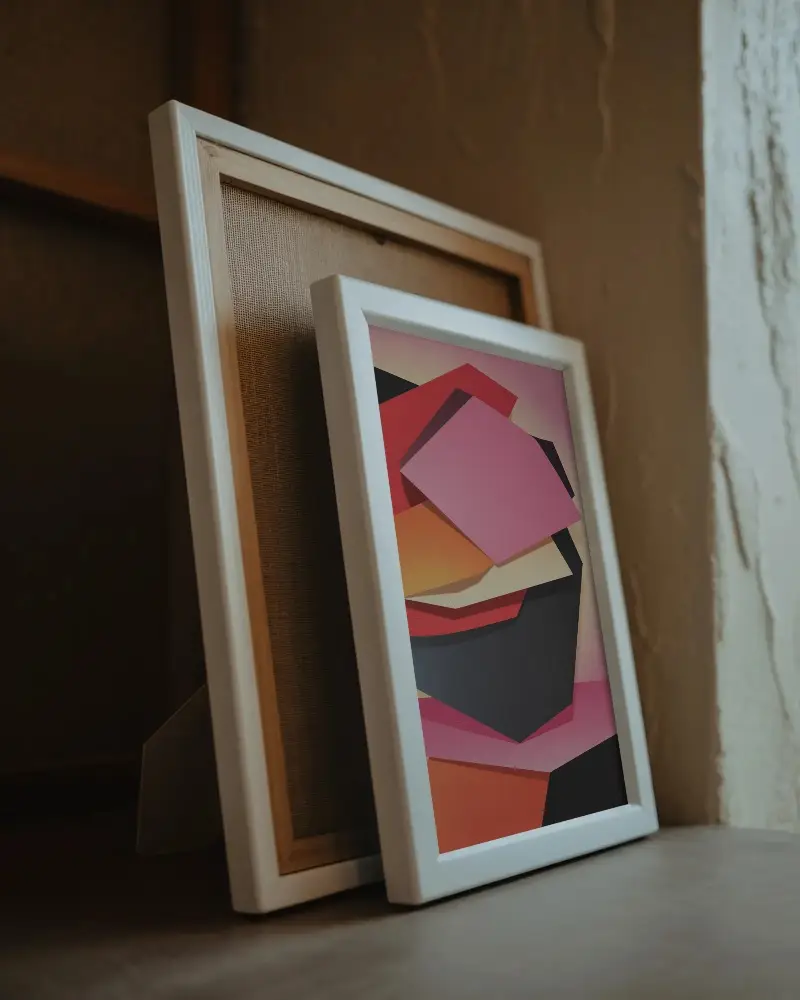 Elegant Standing Frame Mockup For Personalized Photo Display And Design Presentation