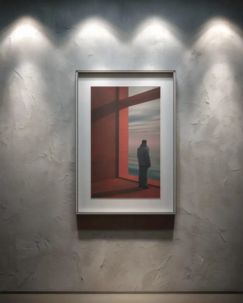 Minimalist Design Gallery Frame Mockup Wall Background Perfect For Art Showcase Presentation