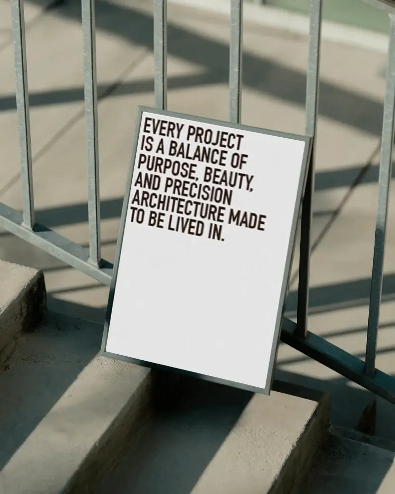 Minimalistic Frame Mockup Showcasing Photo Or Artwork On City Staircase Setting