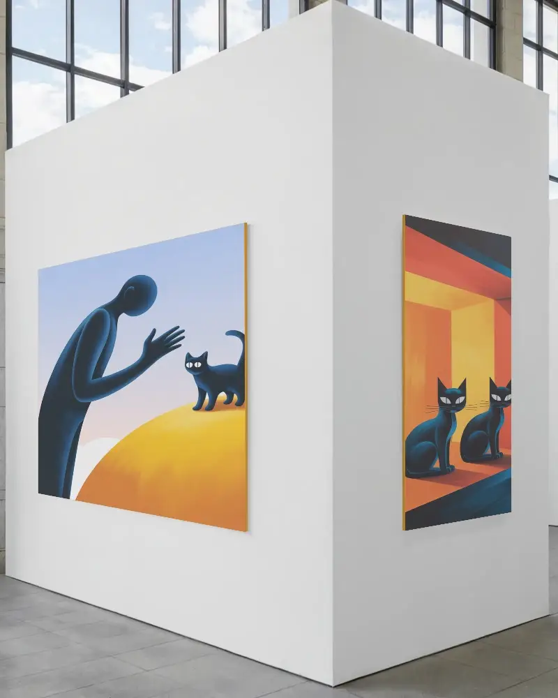 Blank Wall Frame Mockup For Creative Artwork Presentation In Exhibition