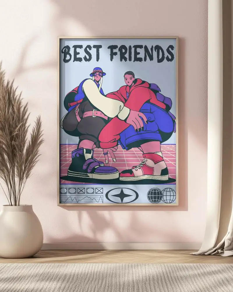 Elegant Interior Photo Frame Mockup With Light Wood Floor Pastel Wall And Neutral Tones Ideal For Promoting Modern Minimalist Artwork Or Inspirational Quotes