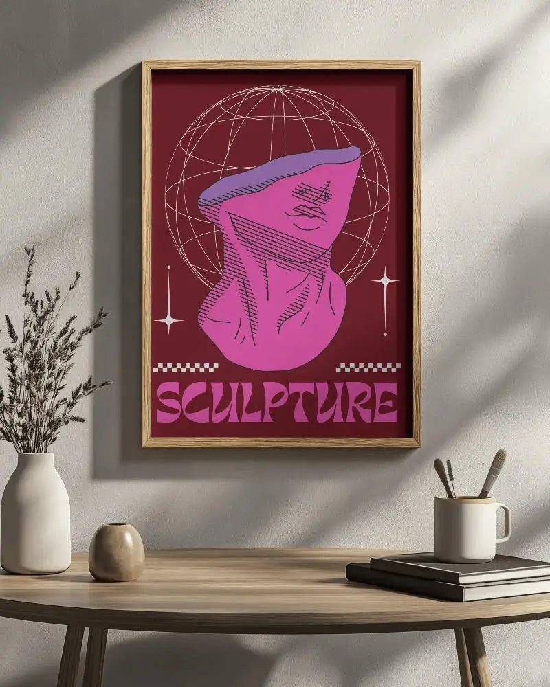 Warm Light Minimalist Frame Mockup On Neutral Wall With Wooden Table Decorative Vase And Artistic Shadow Play For Modern Interior Designs