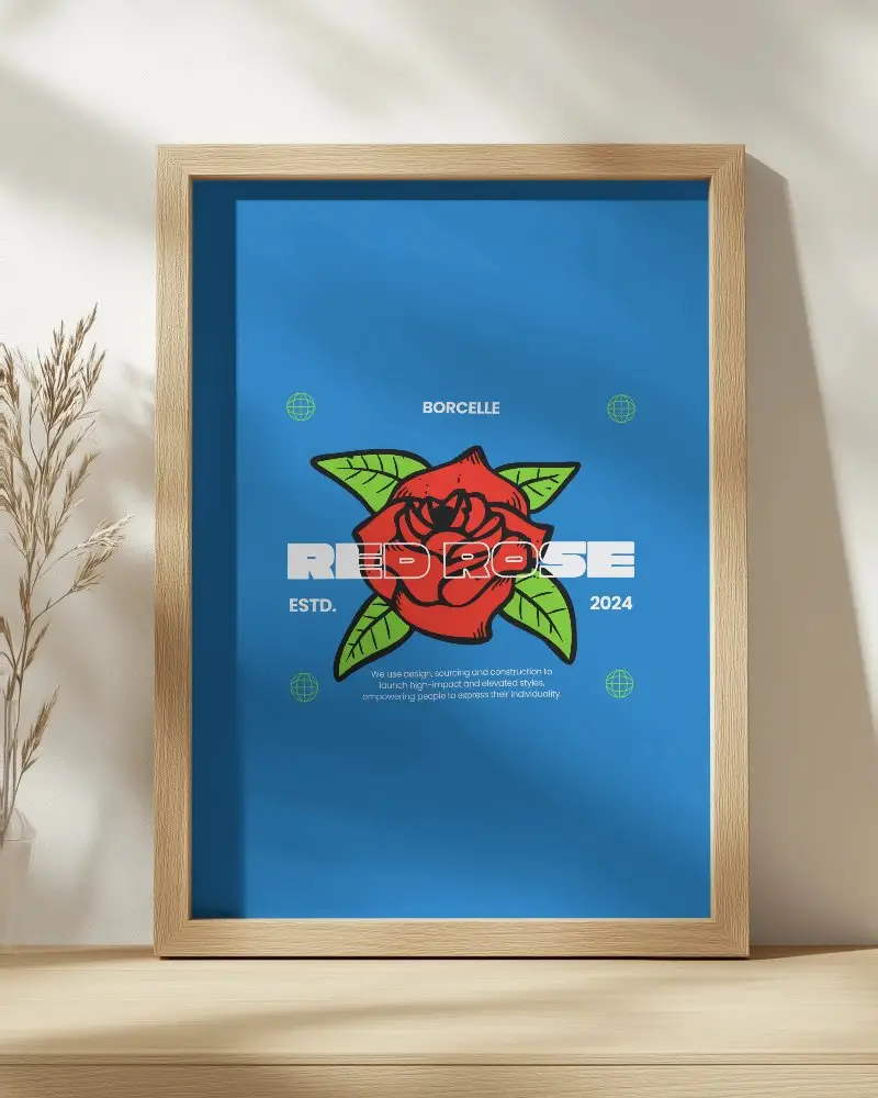 Elegant Natural Wooden Frame Mockup In Warm Light For Boho Posters And Modern Branding Visuals