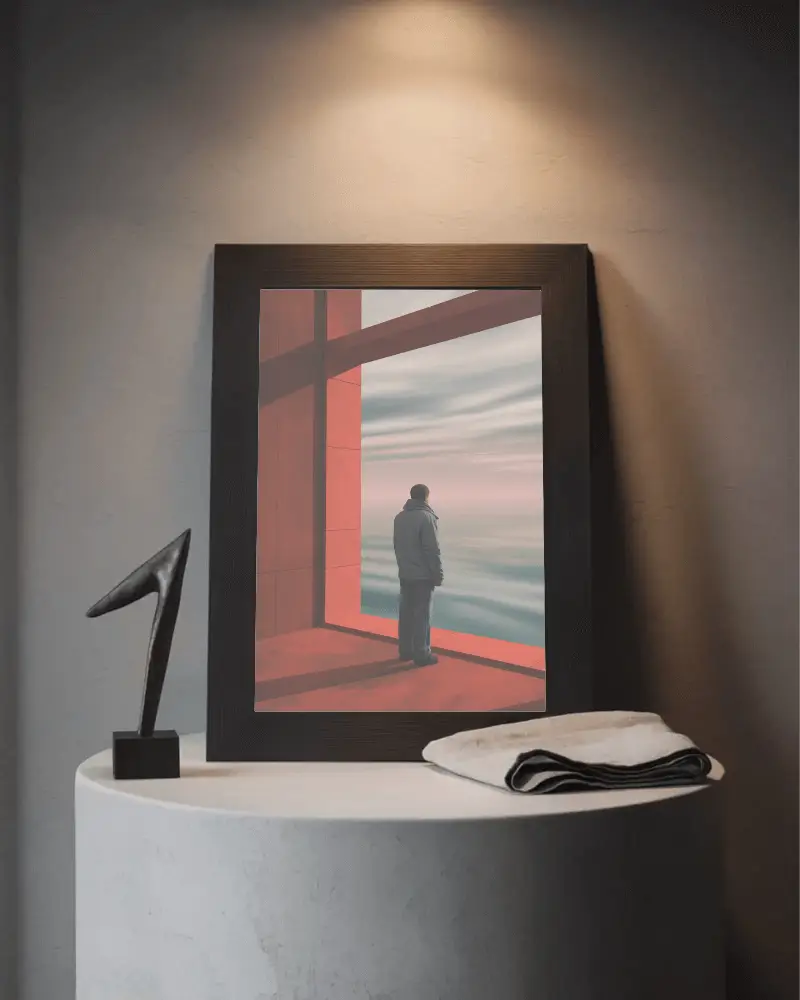 Stylish Simple Portrait Frame Mockup Featuring Neutral Background And Decorative Elements