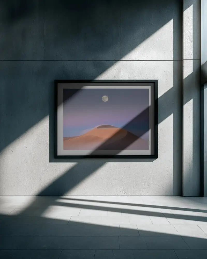 Modern Gallery Wall Frame Mockup With Realistic Lighting Effects And Shadow Play