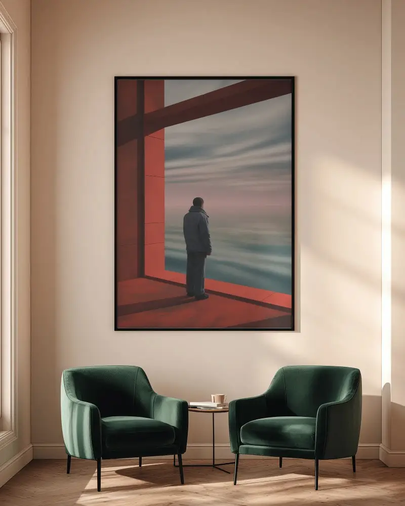 Cozy Minimalist Living Room With Frame Mockup And Modern Relaxing Chairs