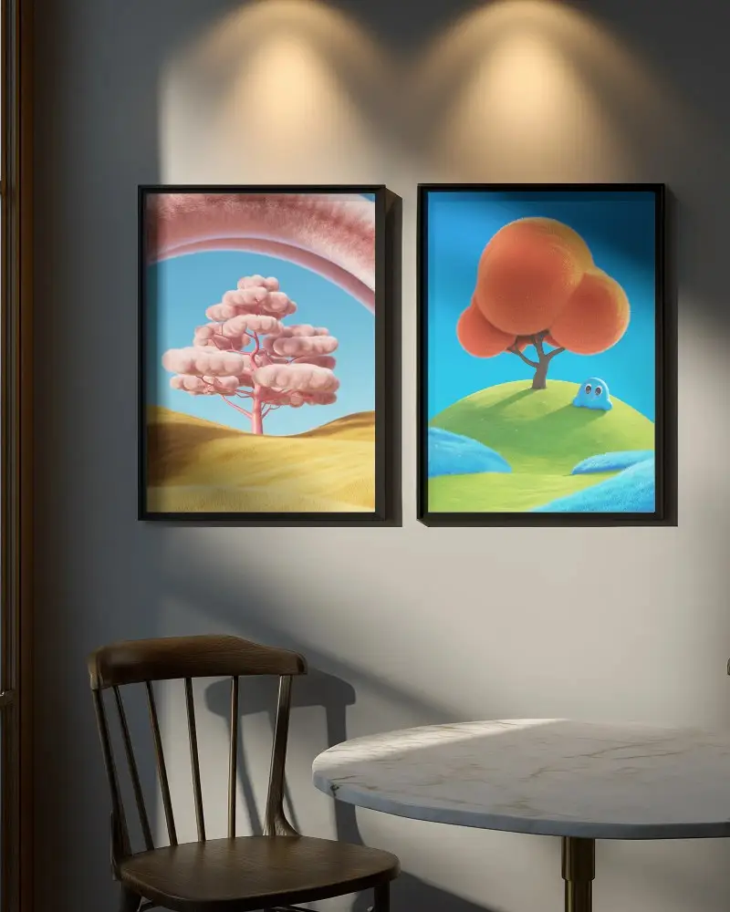 Minimalist Frame Mockups Wall Display Art Gallery Home Decor Interior Living Room Design Setup