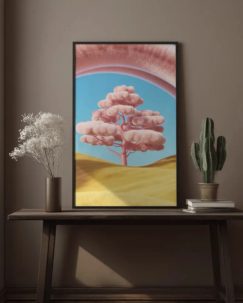 Minimalist Tabletop Frame Mockup With Plants And Natural Light For Modern Interior Display