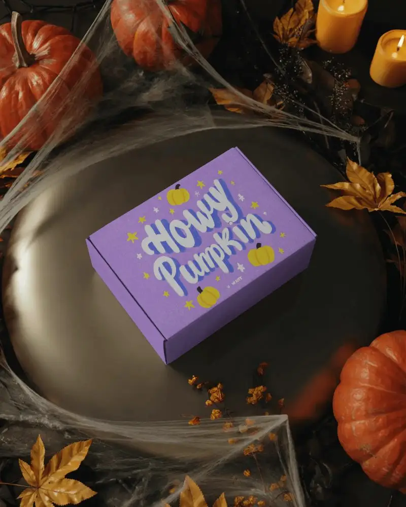 Spooky Halloween Gift Box Mockup For Seasonal Holiday Promotion And Creepy Packaging Design
