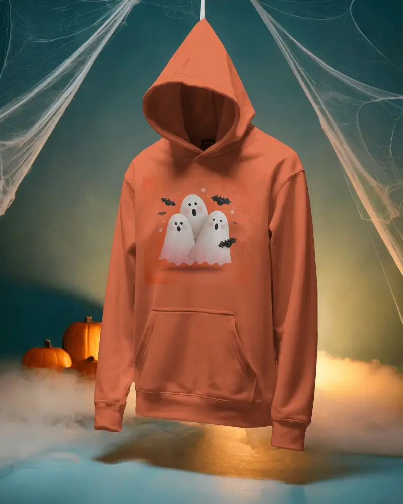Spooky Halloween Hoodie Mockup For Seasonal Fashion Promotions And Spooky Themed Designs