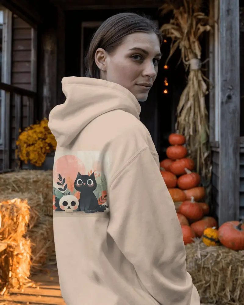 Cozy Halloween Mockup With Fall Harvest Pumpkin Decorations And Rustic Backdrop