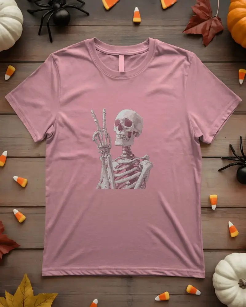 Halloween Tshirt Mockup With Spider Candy Corn And Pumpkin Decorative Elements