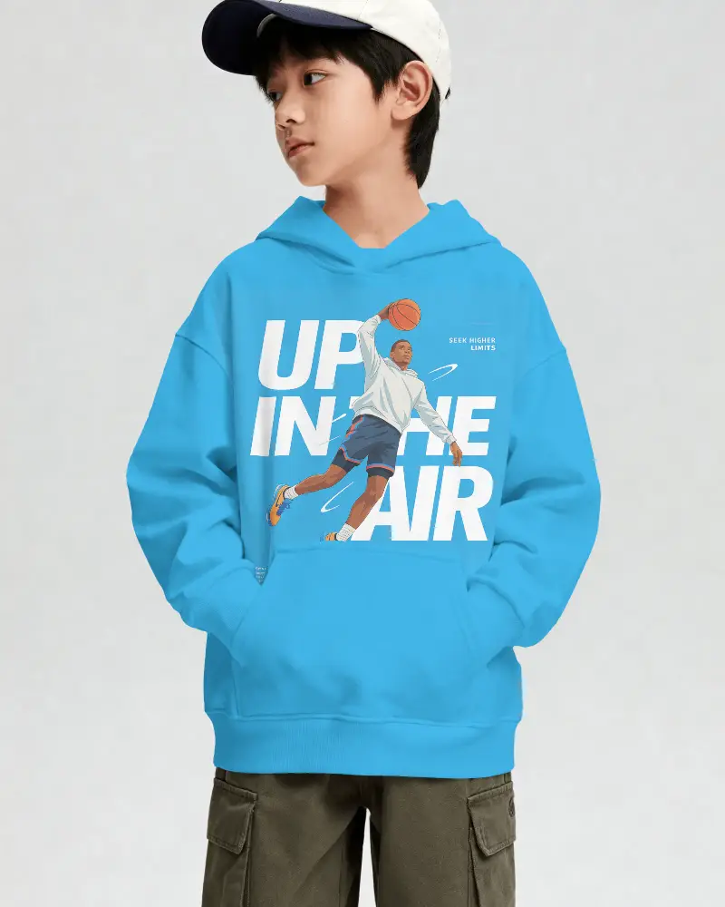 Trendy Kids Pullover Hoodie Mockup Cool Weather With Soft Fabric And Cozy Design