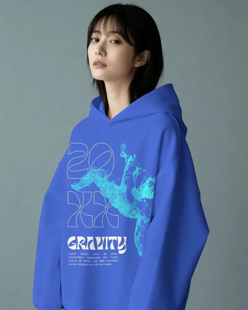 Modern Loose Fit Womens Hoodie Mockup Hood Comfortable Soft Material Versatile Fashion Top