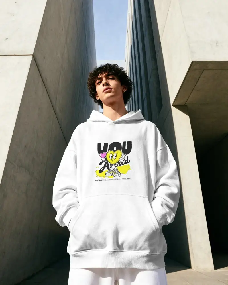 Street Style Urban Oversized Hoodie Mockup For Casual Wear And Modern Fashion Collections