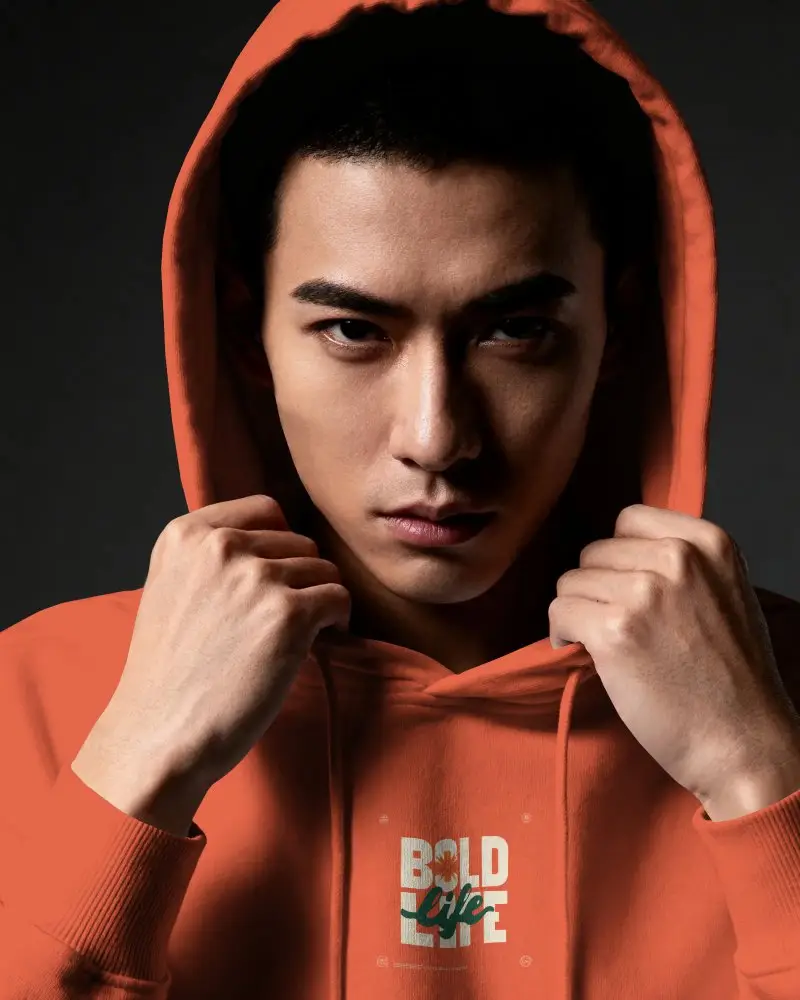 Cool Hoodie Mockup Mens Hooded Sweatshirt Fashion Street Style Comfortable Casual Wear Design