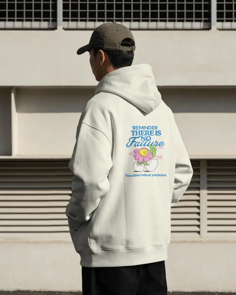 Outdoor Back View Hoodie Mockup Modern Wall Daylight Shadow Streetwear Style
