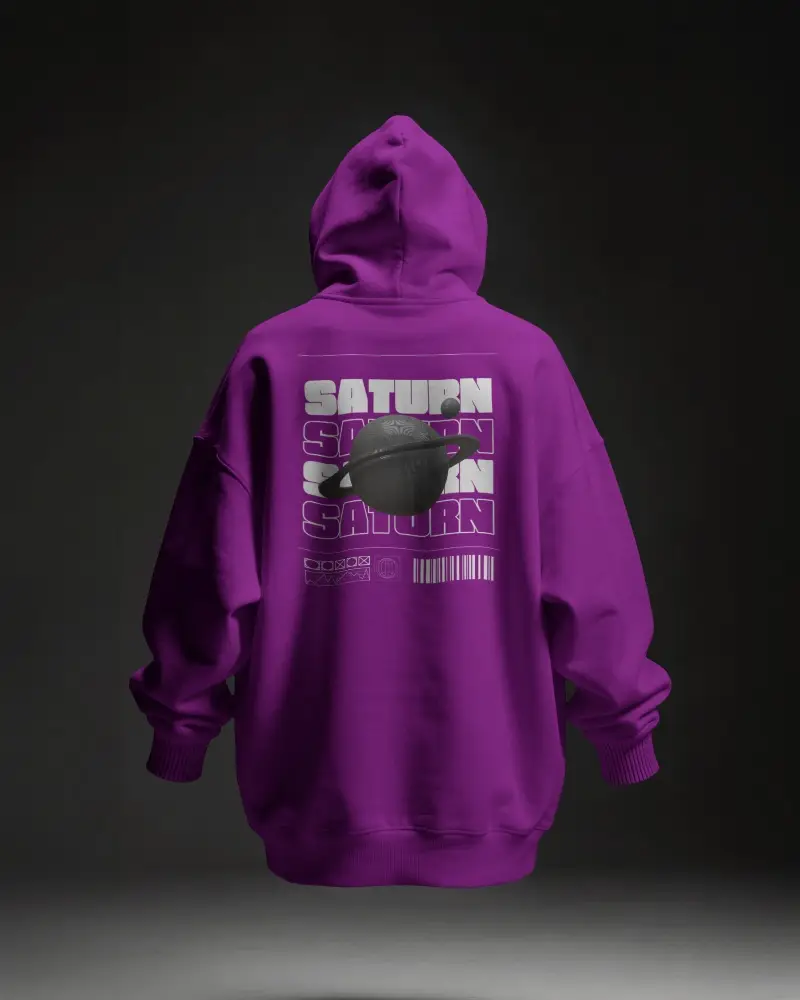 Back View Hoodie Mockup Floating In Dark Studio With Dramatic Spotlight And Clean Silhouette