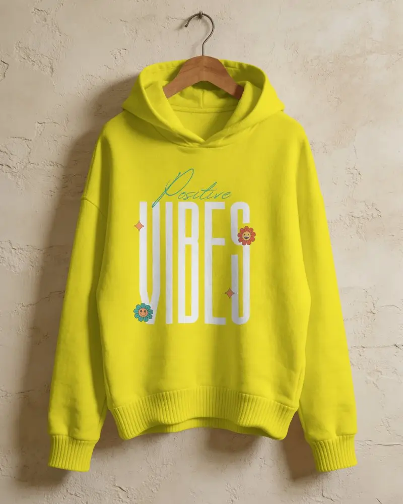 Wall Hanging Hoodie Mockup On Wooden Hanger With Textured Plaster Background And Product Focus
