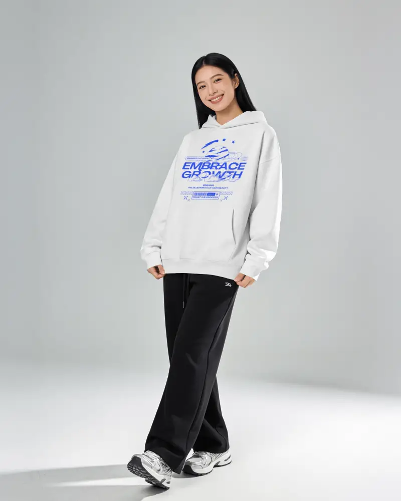 Trendy Minimalist Womens Hoodie Mockup Soft Fabric Relaxed Fit Everyday Wear Cozy Garment