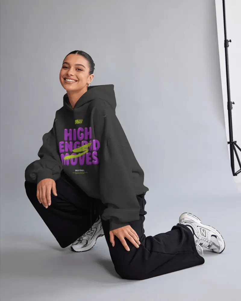 Comfortable Relaxed Fit Oversized Hoodie Mockup For Womens Fashion Branding Presentations