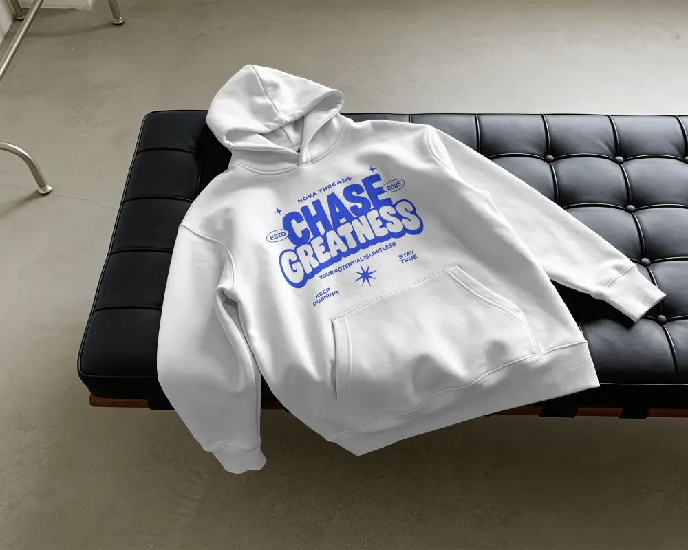 Premium Hoodie Mockup Flat Lay And Front Pocket For Fashion Brand Promotions