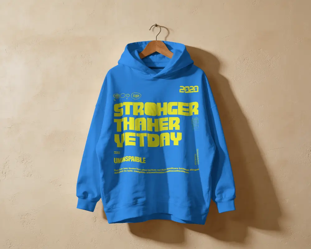 Oversized Cotton Hoodie Mockup With Soft Brushed Fabric And Durable Stitching For Everyday Wear